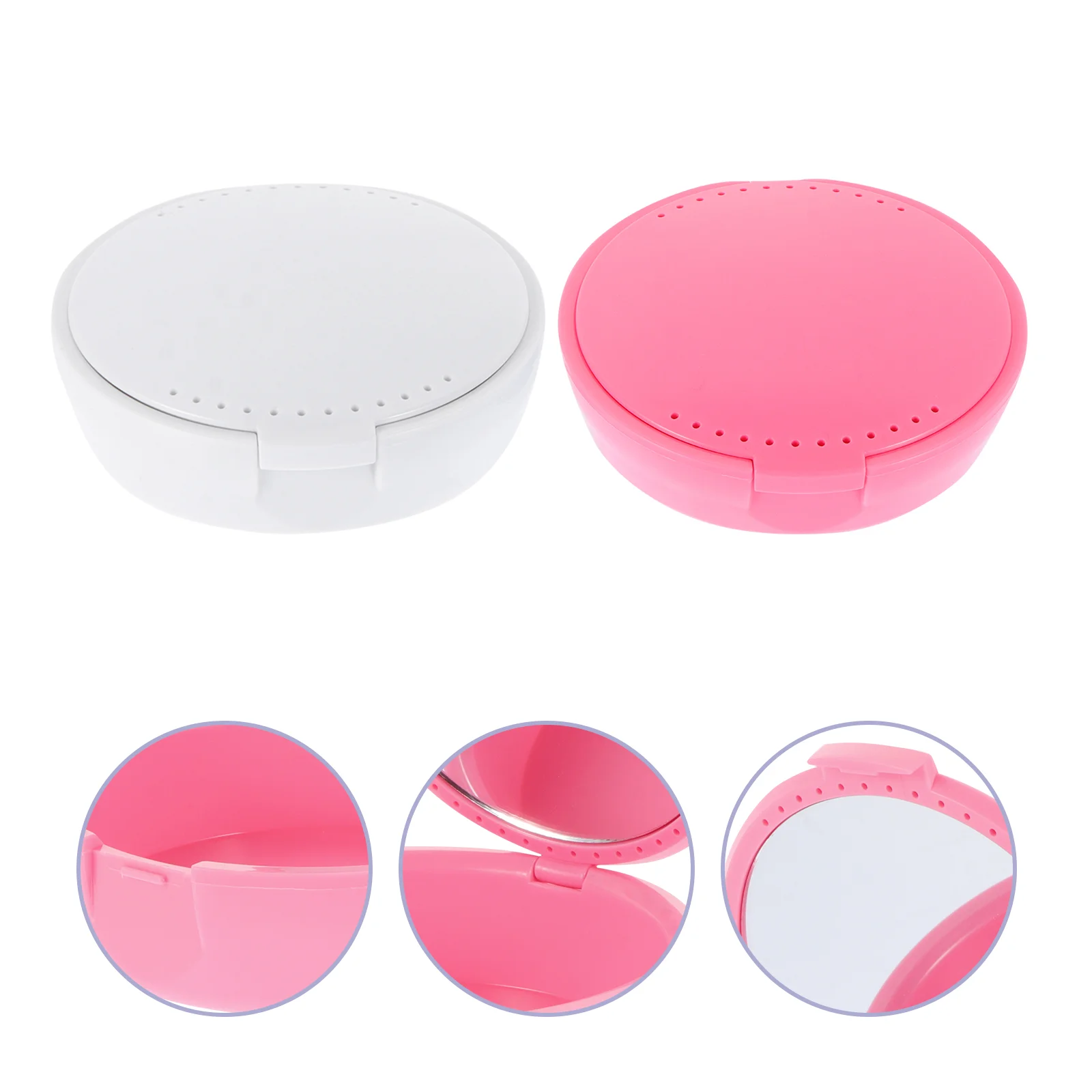 

2pcs Orthodontic Denture Storage Boxes Dust-proof Tooth Retainer Containers