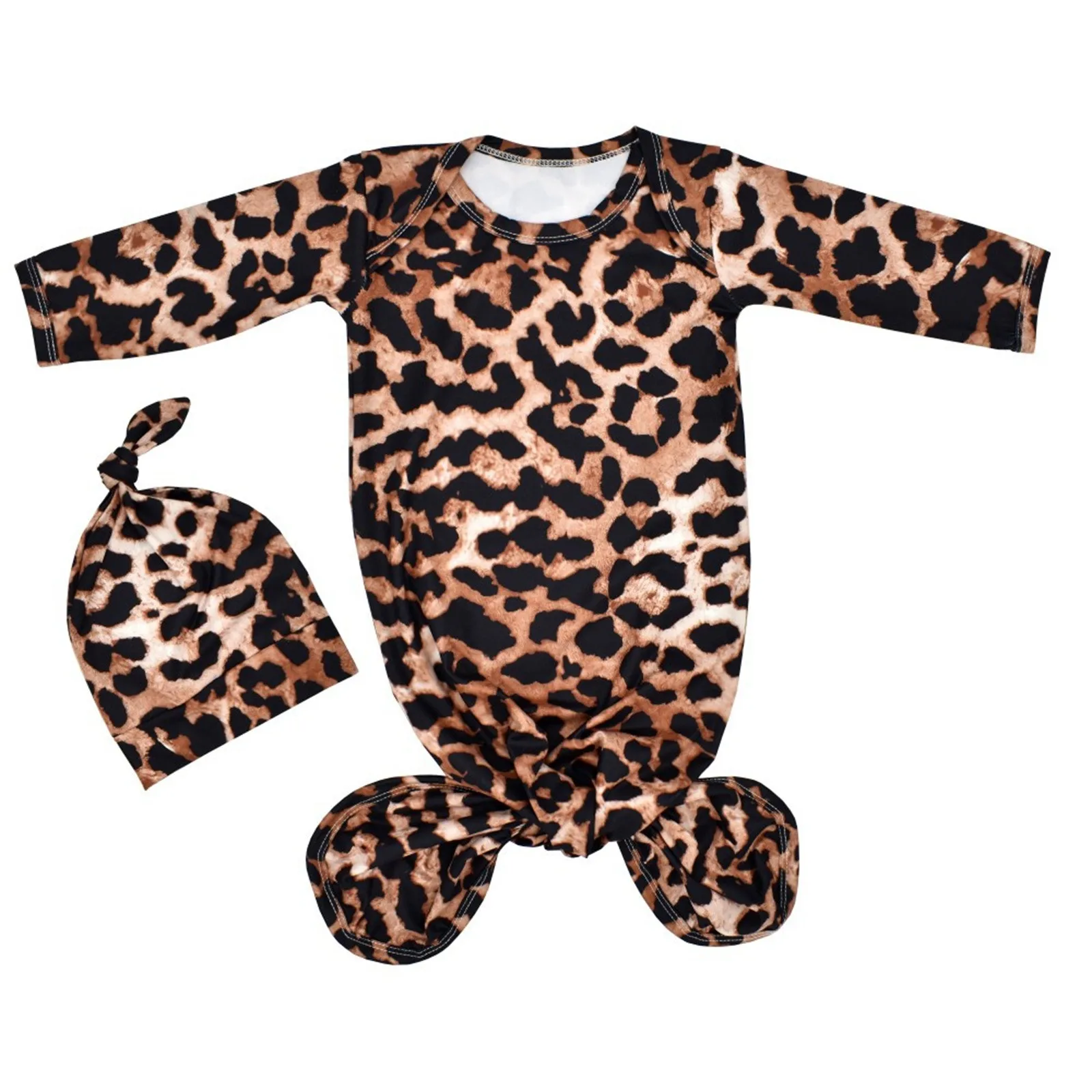 

Baby Boy Receiving Blankets With Hat Knotted Set Long Baby Infant For 0-3 Sleeping Gown Months Sleepwear Home Baby Blanket Dark