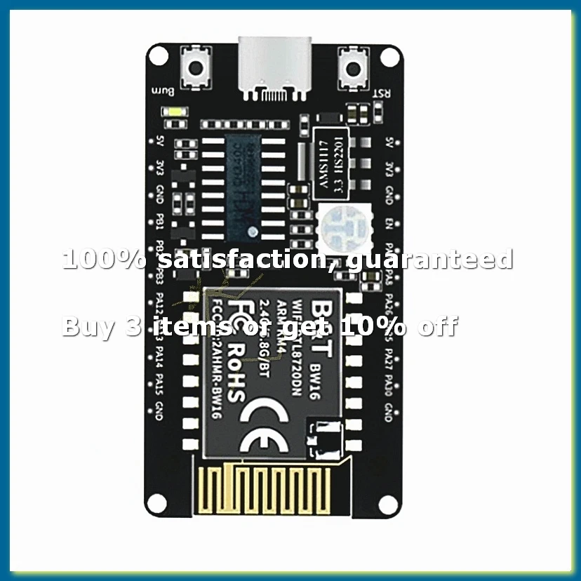 Фото Плата разработки BW16-Kit RTL8720DN, двухдиапазонный Wi-Fi модуль с низким энергопотреблением, Bluetooth BLE, интерфейс Type-C - DT30 №1