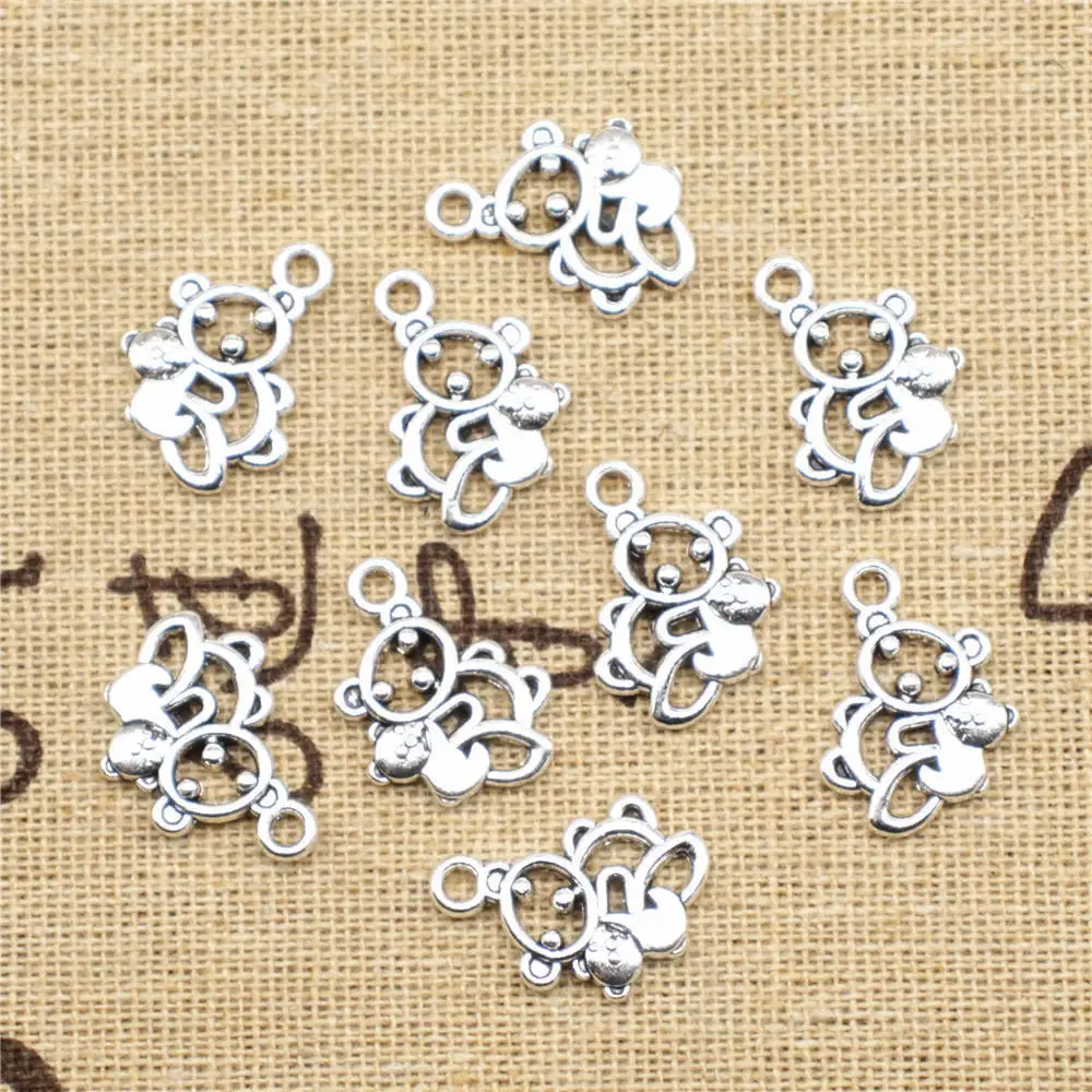 

Bear Diy Charms Pendants Jewelry Making Children Craft 13X18mm Antique Silver Color 20 Pieces