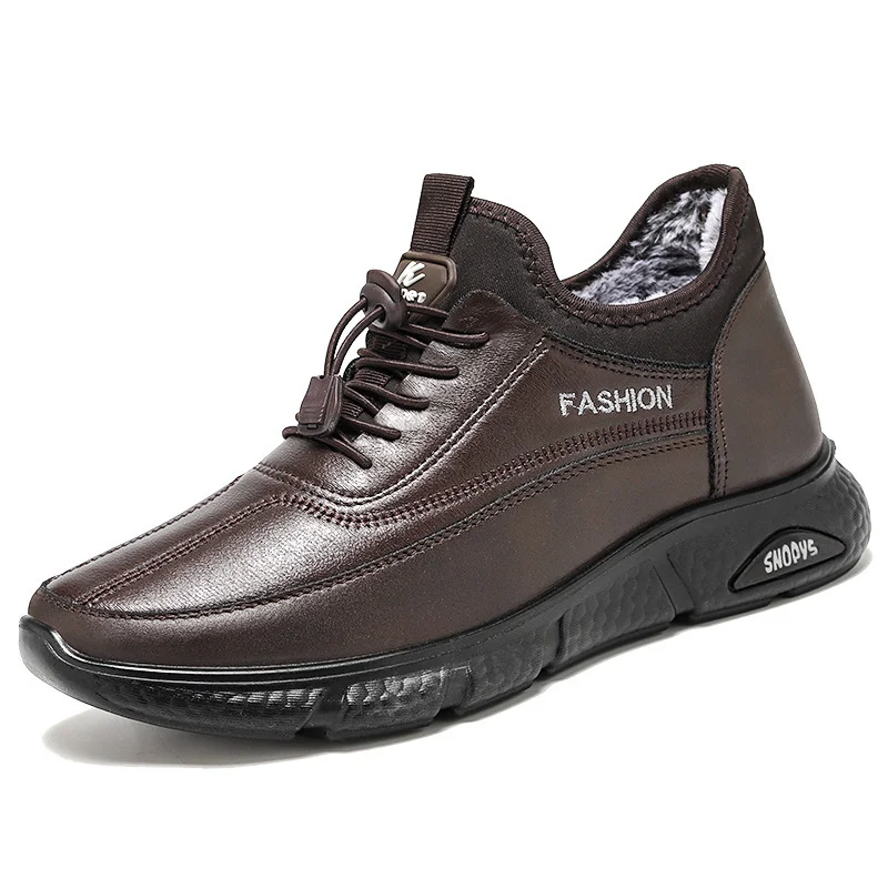 Cotton shoes casual warm snow boots men Winter Plush Boots Men Warm Snow Ankle Boots Man High Quality Action Leather Sneakers