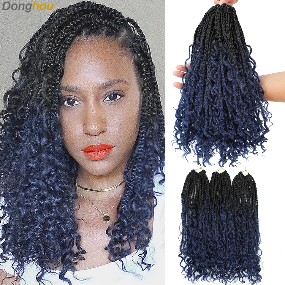 Косички Donghou в коробке для девушек синие розовые Синтетические длинные косички