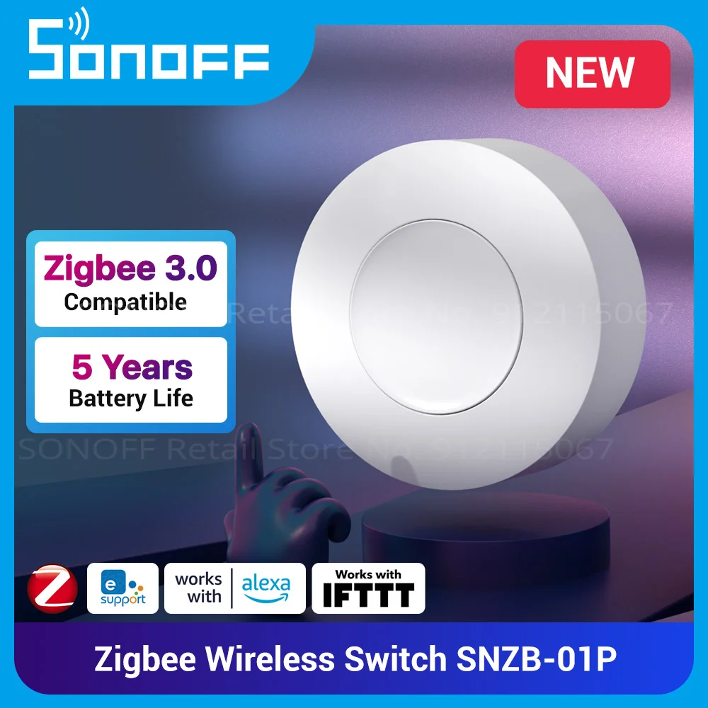Беспроводной переключатель SNOFF Zigbee, двухсторонний контроллер для ...