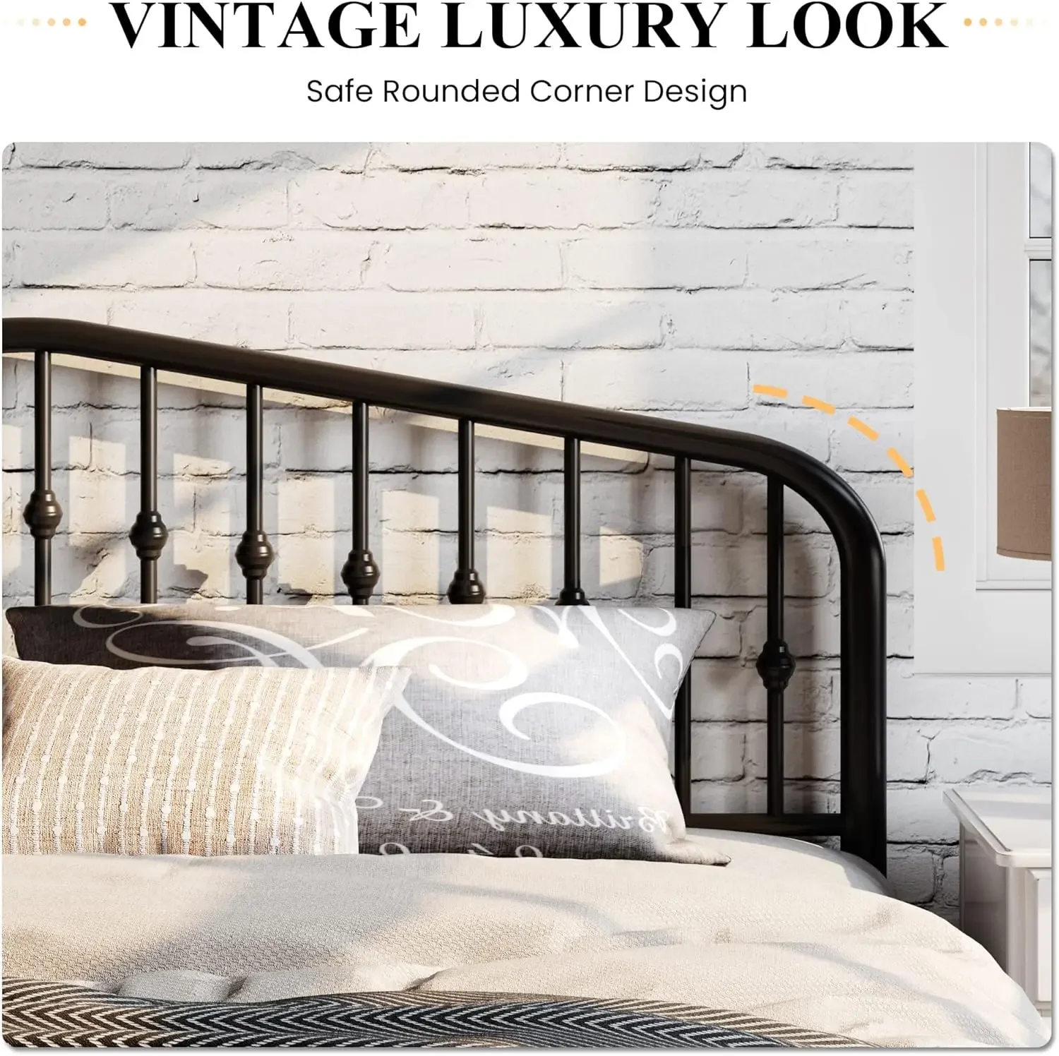 Размер металлического каркаса кровати на платформе с изголовьем/ножьем из