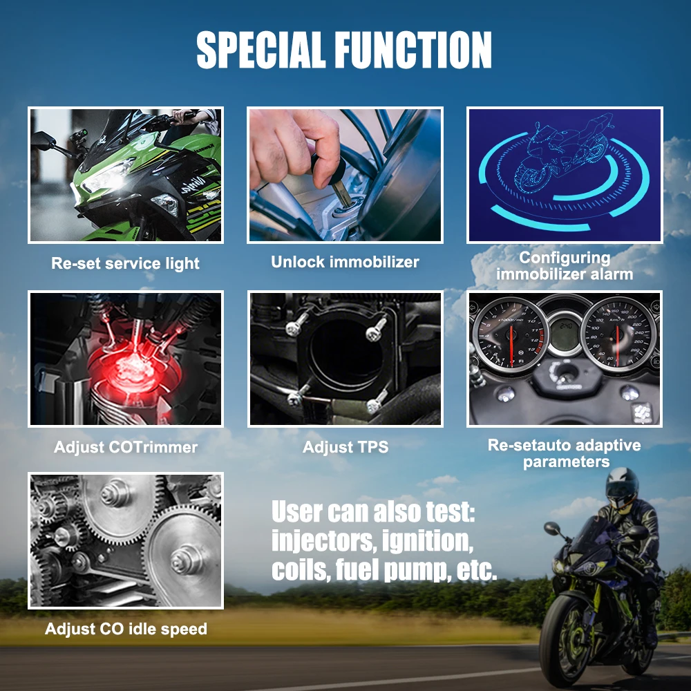 Сканер OBD2 JDiag M100 для мотоциклов диагностический инструмент KTM/Ducati/Honda/Yamaha/Kawasaki ODB2