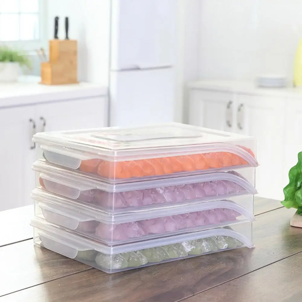 

Clear Storage Box Fresh-keeping Home Kitchen Frozen Dumpling Refrigerator Tray