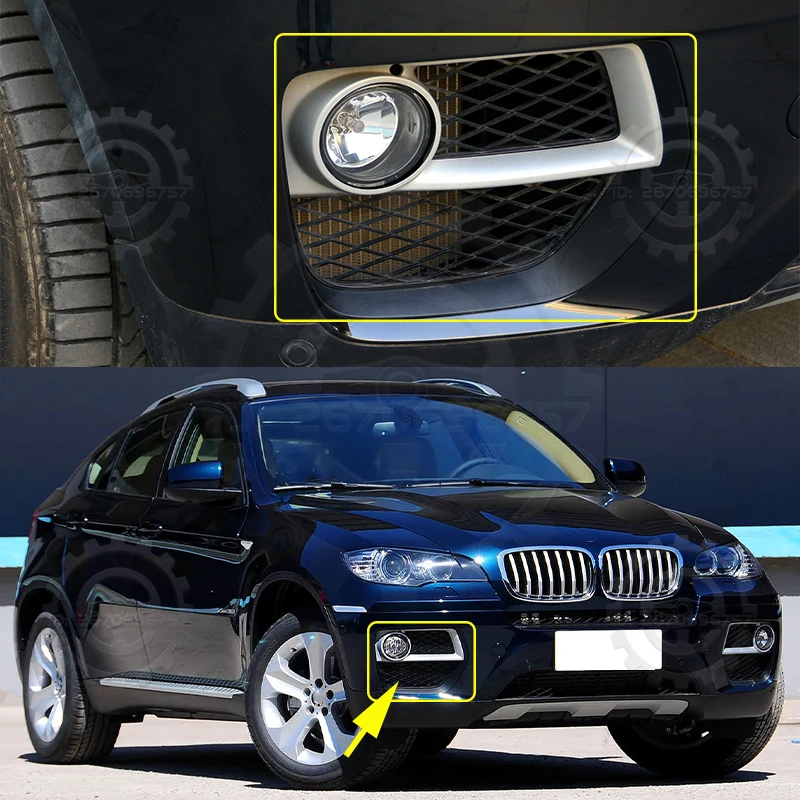 Фото Для BMW Chassis 2004-2012 E71 X6 M50d xDrive30/40d xDrive50i Решетка противотуманных фар с открытой сеткой 51117312603 51117312604 №3