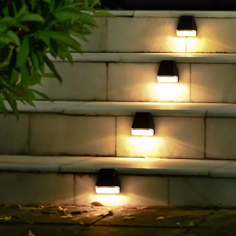 

Smart Solar LED Stair Step Lighting Automatic Outdoor Light Waterproof Garden Decor Lamps for Balcony Courtyard Street Wall