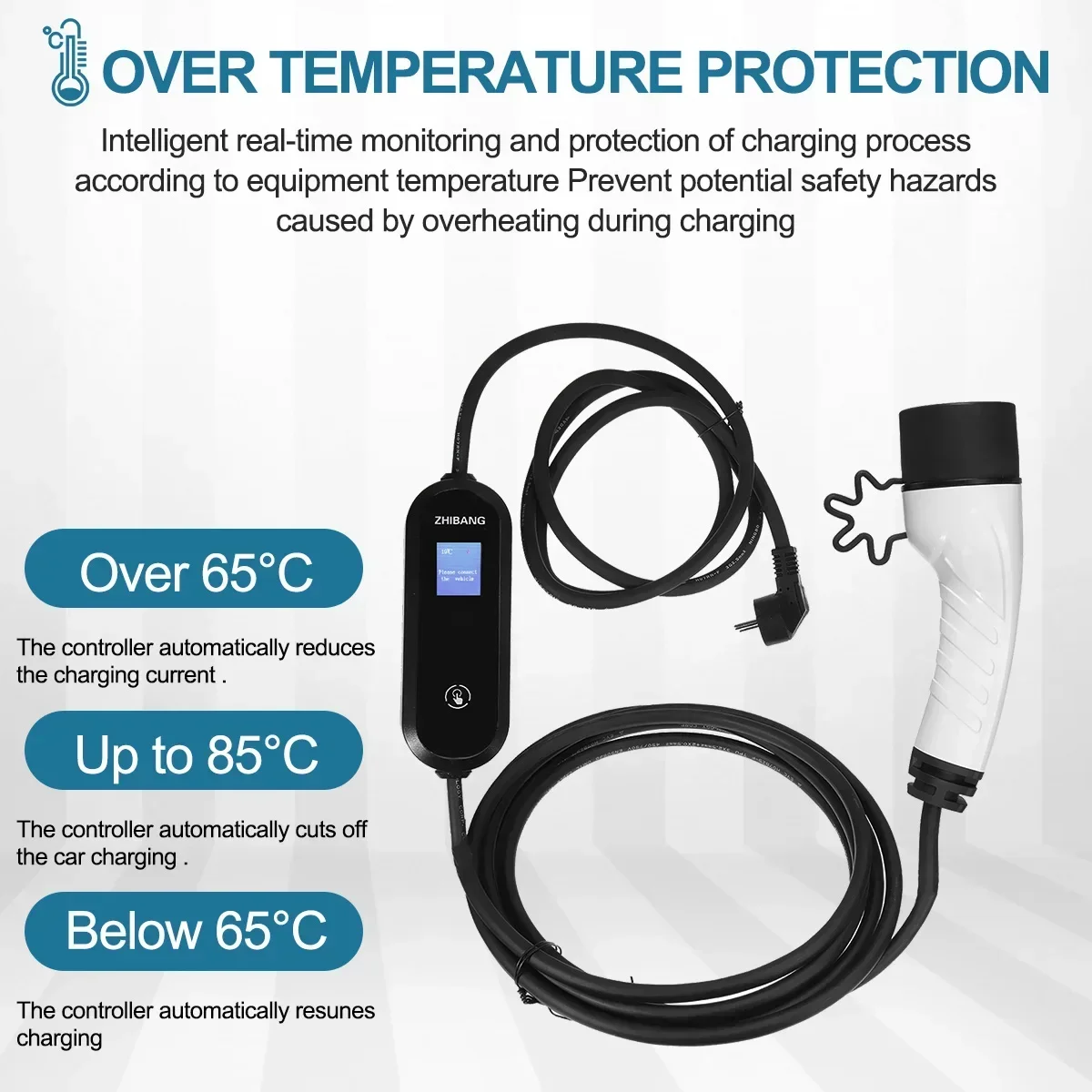 Тип 2 EVSE EV зарядное устройство Уровень 16 А портативное электрическое