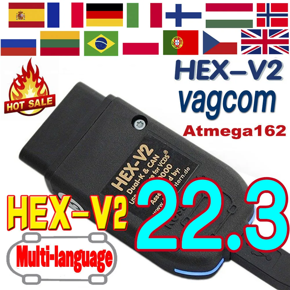 

2022 Newest V22.3 VAG Scanner VAG Tool VAG KKL VAG COM Cable OBD2 Diagnostic Cable Multi-Language OBD2 Scanner HEX V2 VAGCOM