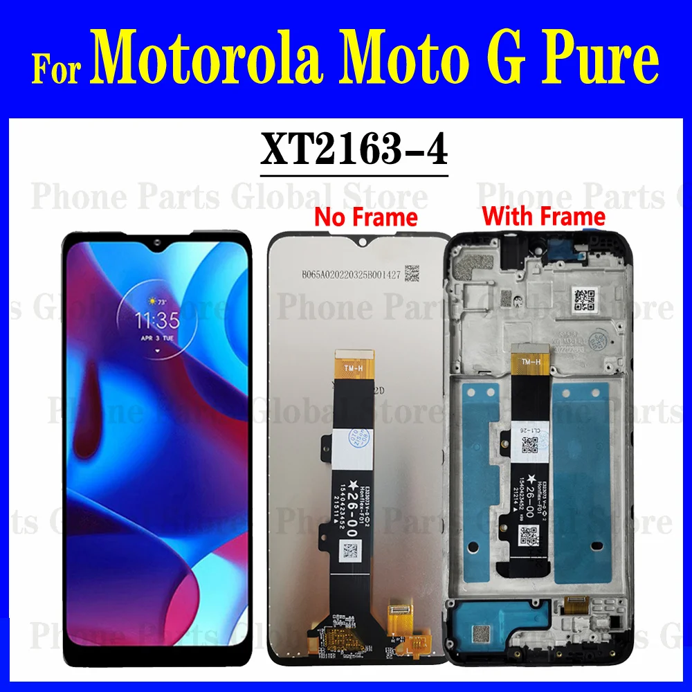 6 5-дюймовый ЖК-дисплей с рамкой для Motorola Moto G Pure LCD XT2163-4 ЖК-экран сенсорный
