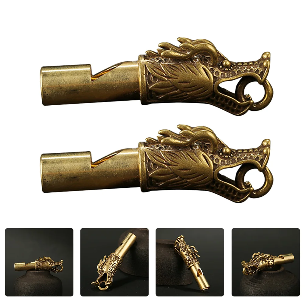 

2 Pcs Outdoor Hanging Decor Whistle Portable Accessory Dragon Head Men Women