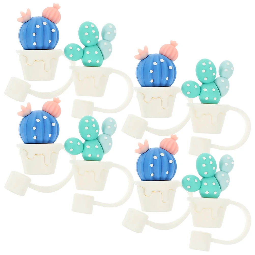 8 Pcs Cartoon Straw Tip Baby Straw Straw Identifier Drinking Straw Caps Jar Straw Lid Water Bottle Straw