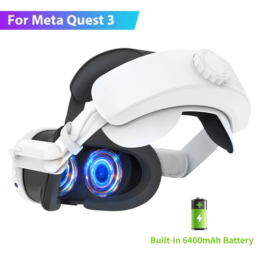 

T1 Elite Strap for Meta Quest 3 VR Headset Adjustable Head Strap No / with 6400mAh Battery Charging for Meta Quest 3 Accessories