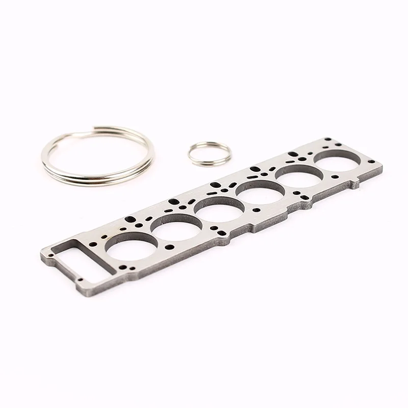 Tuningkeychains JDM Turbo 6 Cylinder Head Gasket Dub Metal Keychain Keyring Key Chain Ring For A4 A6 V60  Civic RS TYPE S3 RS R images - 1