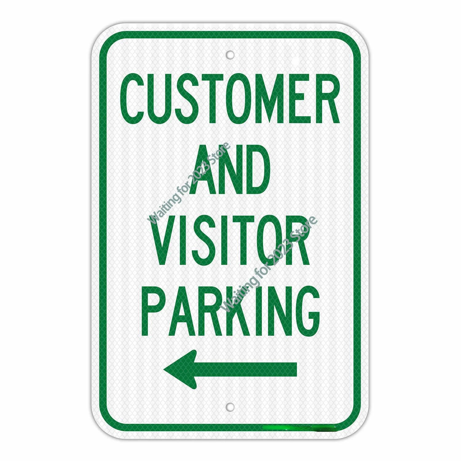 

Customer and Visitor Parking with Left Arrow Sign - Rust Free Aluminum - Water Resistant - Durable Ink - Easy Installation