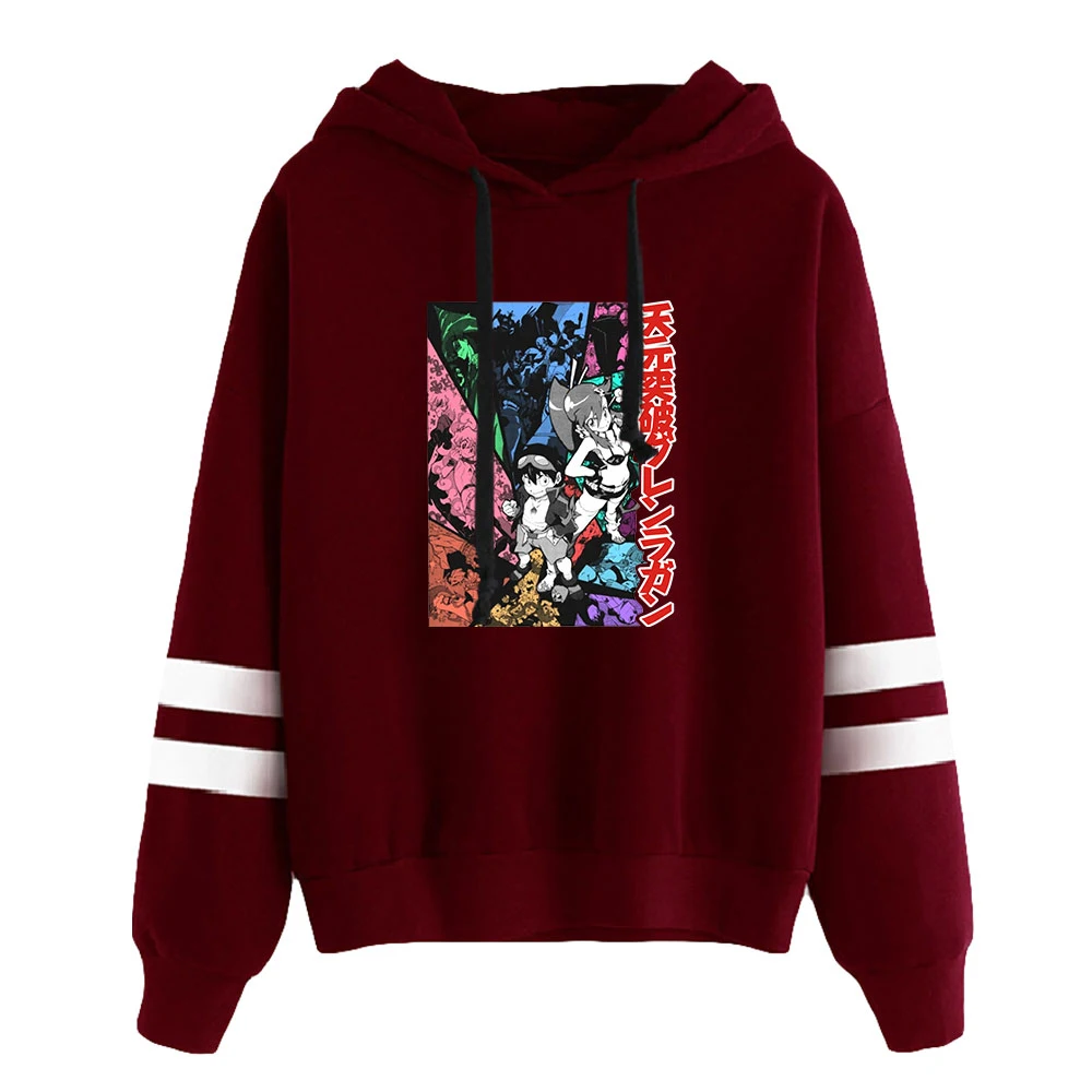 

Толстовка Gurren Lagann с аниме-принтом, унисекс, Свитшот без карманов, женские и мужские толстовки, уличная одежда в стиле Харадзюку 90-х, молодежн...