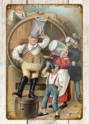 JUNG BRAU MILWAUKEE'S FINEST BREWERY пивной напиток металлическая жестяная вывеска предметы