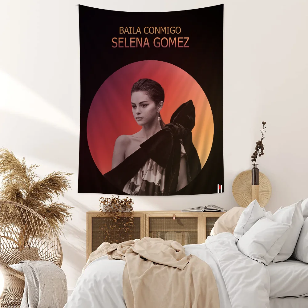 S-Selena G-Gomez Cartoon Tapestry For Living Room Home Dorm Decor INS