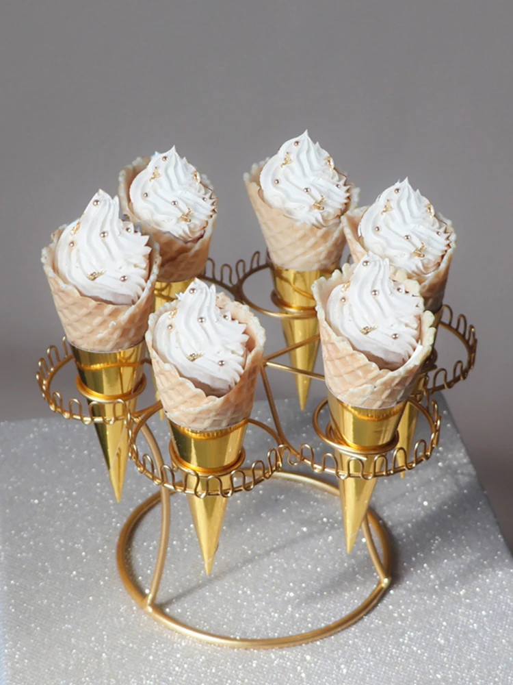 Dessert Table Decoration Ice-Cream Cone Stand round Cone Cake Stand Crispy Cone Stand Ice Cream Display Stand