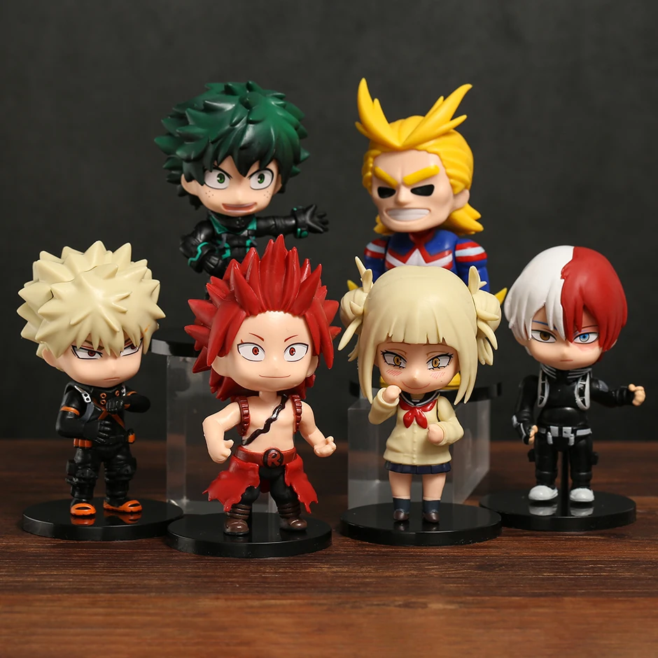 

My Hero Academia Midoriya Izuku Bakugou Katsuki Todoroki Shoto Himiko Toga All Might PVC Figures Cute Toys Model Dolls 6pcs/set
