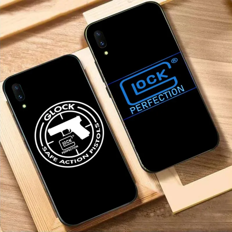 

Чехол Glock Handgun для телефона Huawei Mate 40 30 20 10 Pro Lite Nova 9 8 5T Y7p Y7, мягкий черный чехол для телефона