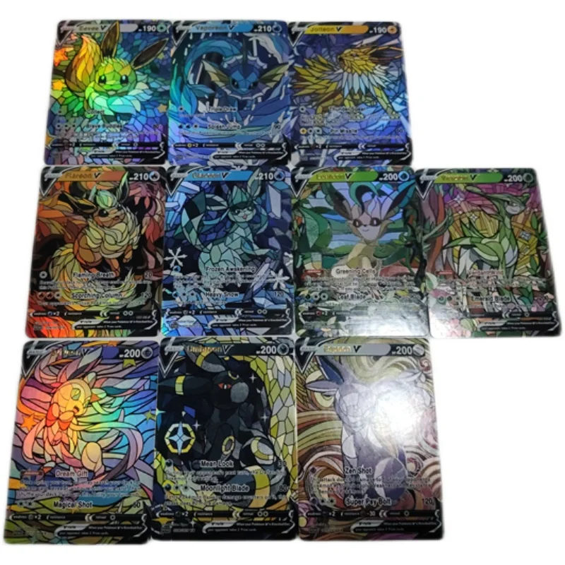 Покемон Аниме игра Сделай Сам ptcg Eevelation Vmax серия грубая флеш-Карта процесс Покемон флеш-карта детская игрушка подарок на день рождения