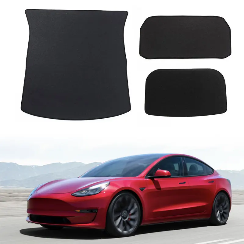 

For Tesla Model 3/Y 2021 Trunk Fur Mats Rear Cargo Liner Soft Flannel Dustproof Anti-Slip Durable Odorless Trunk Floor Mats