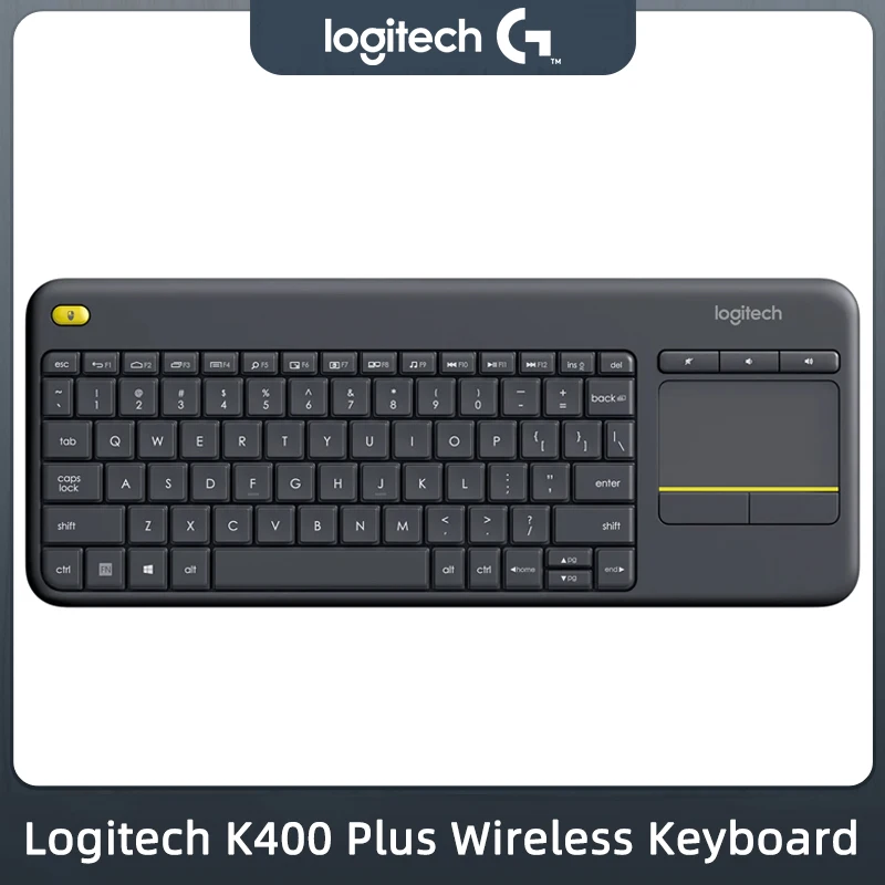 

Беспроводная сенсорная клавиатура Logitech K400 Plus, простое управление медиа, встроенная сенсорная панель, Клавиатура HTPC для подключенного к ПК телевизора, Windows