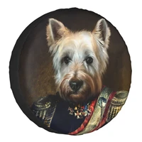 west highland dog terrier spare tire cover for honda crv jeep rv suv 4wd westie car wheel protector covers 14 17inch