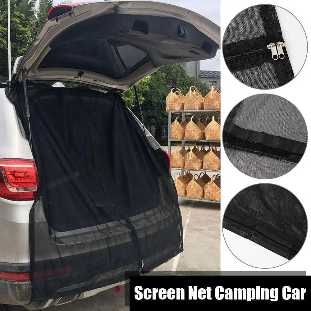 

Car Tailgate Mosquito Net Mount Camping Trunk Ventilation Mesh for SUV Self-driving Tour- Mosquito Net Sunshade Screen