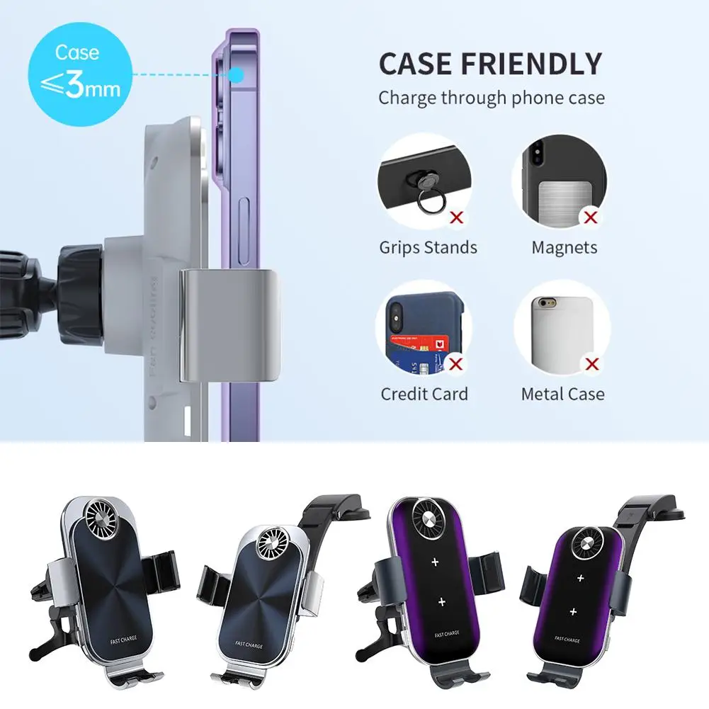 

Автомобильная подставка с автоматическим зажимом, охлаждающая Складная подставка для телефона Samsung S23, IPhone 12, 11, 13, St L2P6