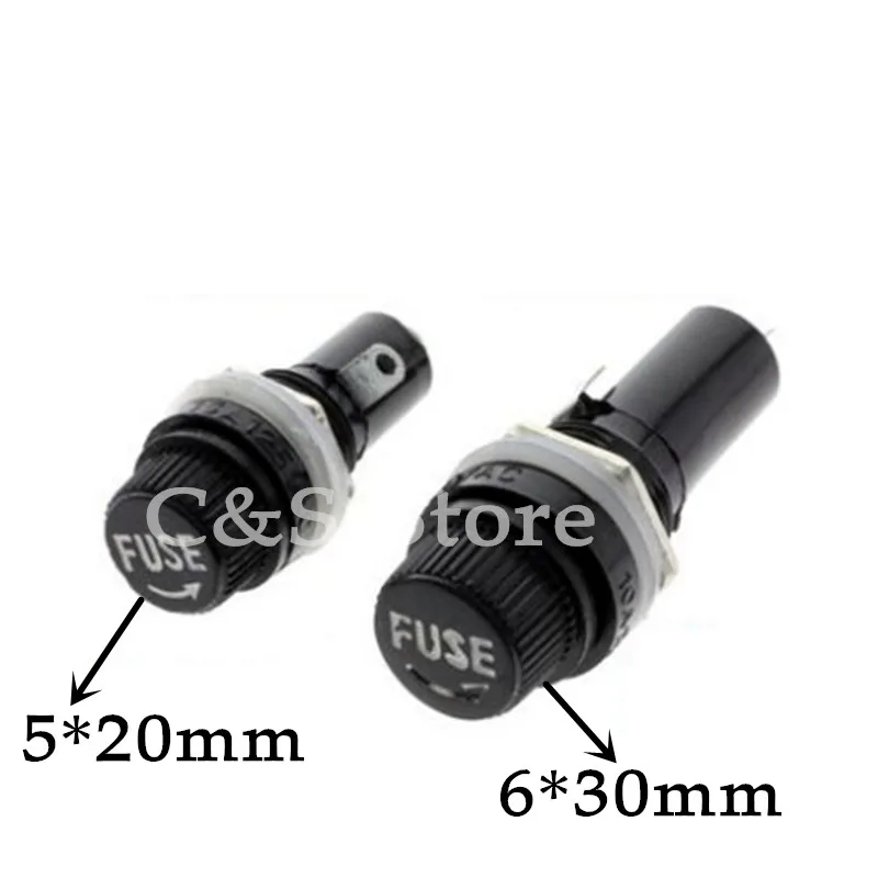5 шт. 5*20 мм 6*30 стеклянные держатели предохранителей 5x20 6x30 гнездо страховой трубки