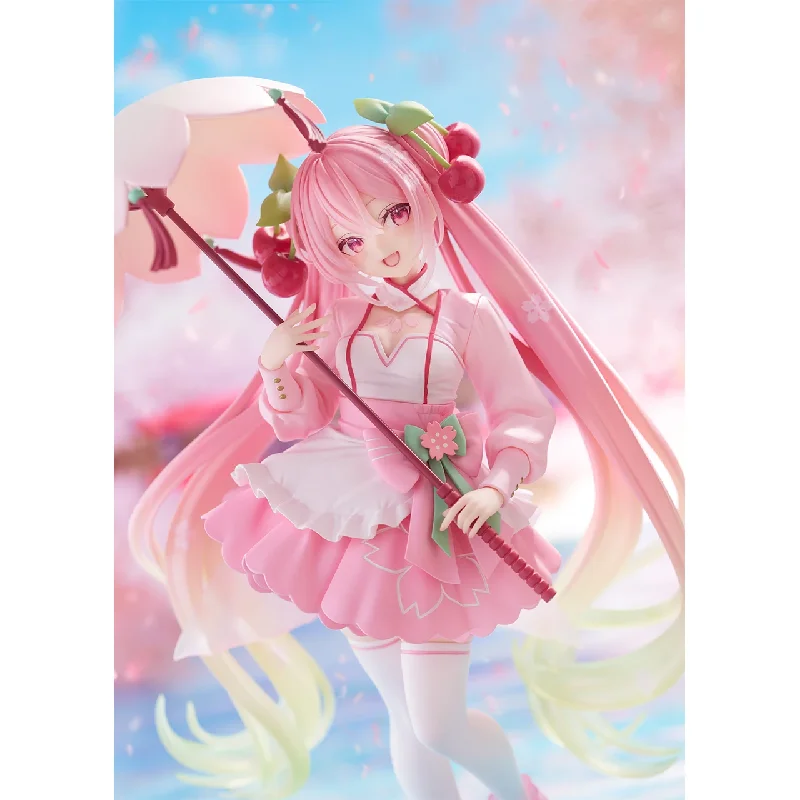 Фото Коллекционная фигурка Taito Amp Vocaloid Hatsune Miku Sakura Cherry из ПВХ, аниме-фигурка, украшение для рабочего стола для взрослых фанатов №1