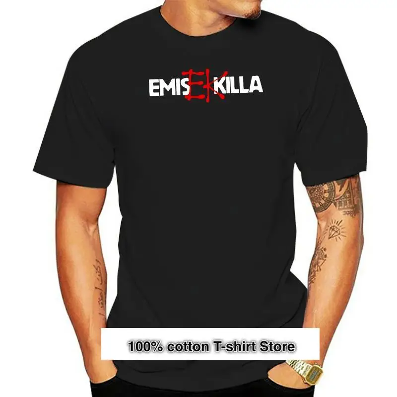 

Camiseta para hombre y mujer, camisa con logo de emis killa rap sin era real