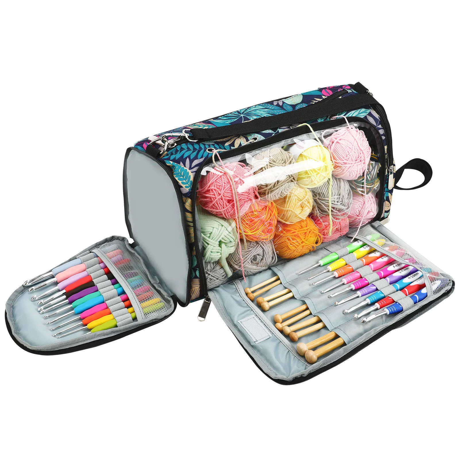 

Crochet Bag Yarn Holder Bag Yarn Bags For Knitting DIY Knitting Bag Yarn Tote With Holes And Zipper Crochet Accessories Portable