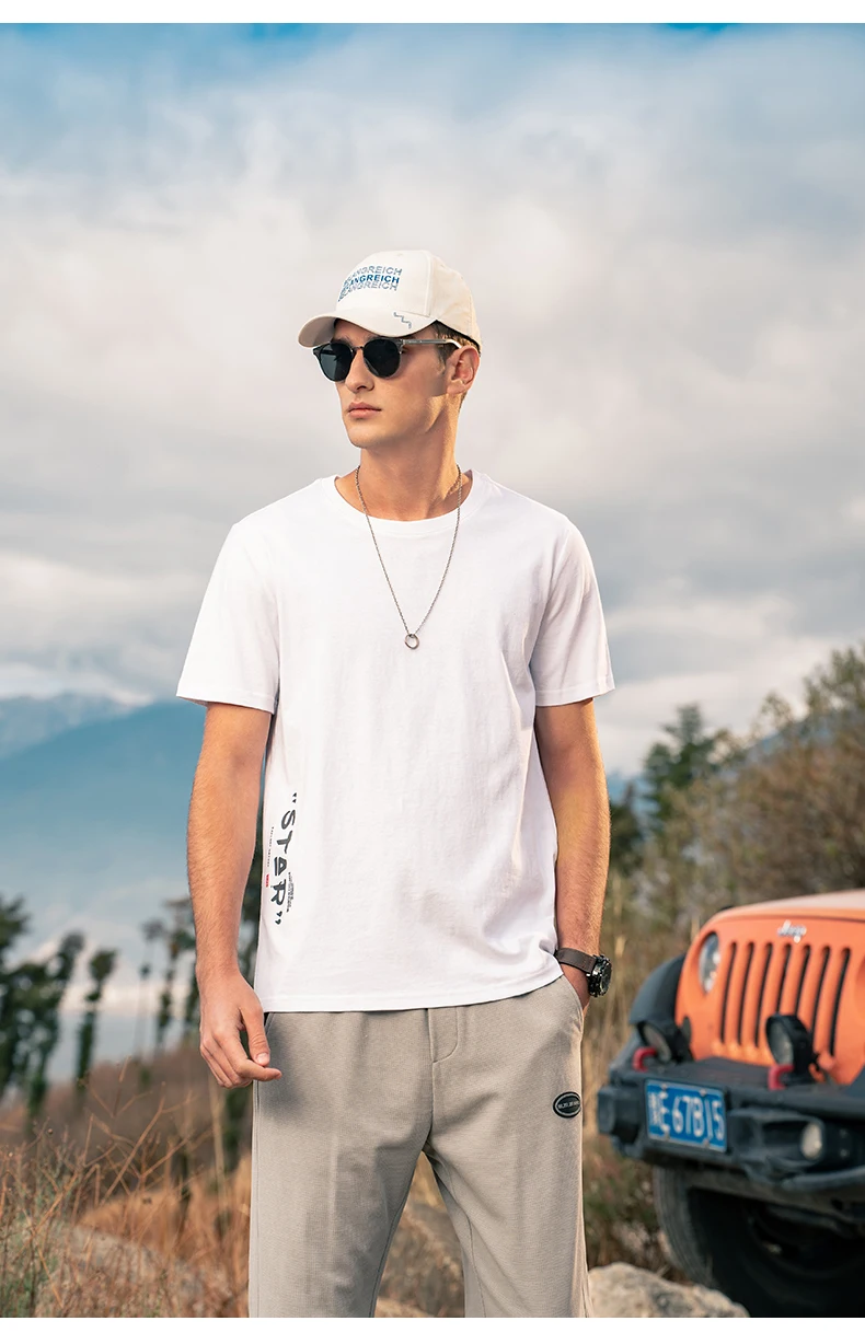 

Футболка Y0336 мужская с круглым вырезом, тяжелая хлопковая рубашка с коротким рукавом, креативный принт с надписью