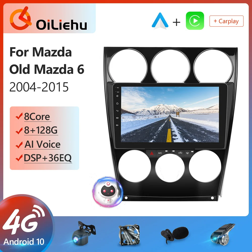 Автомагнитола OiLiehu для Mazda 6 2004-2015 2DIN Android 10 |