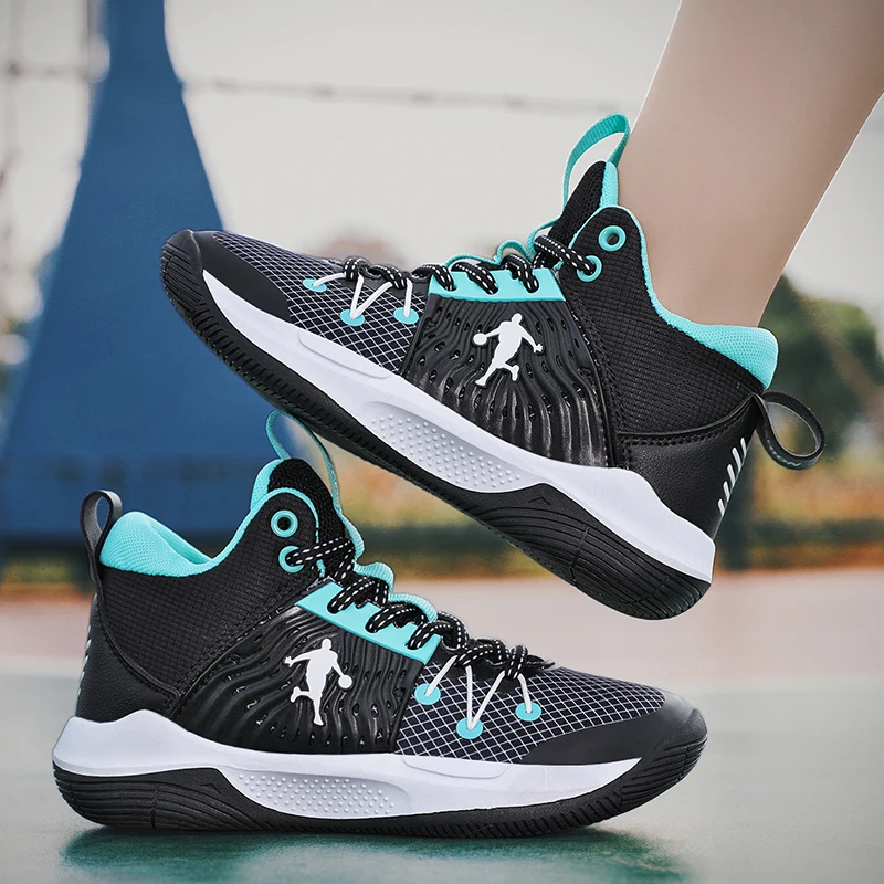 Children Boys Basketball Shoes High Quality Soft Top Thick Sole Non-slip Girls Kids Sneakers Trainer Shoes Boy Girl Sport Basket