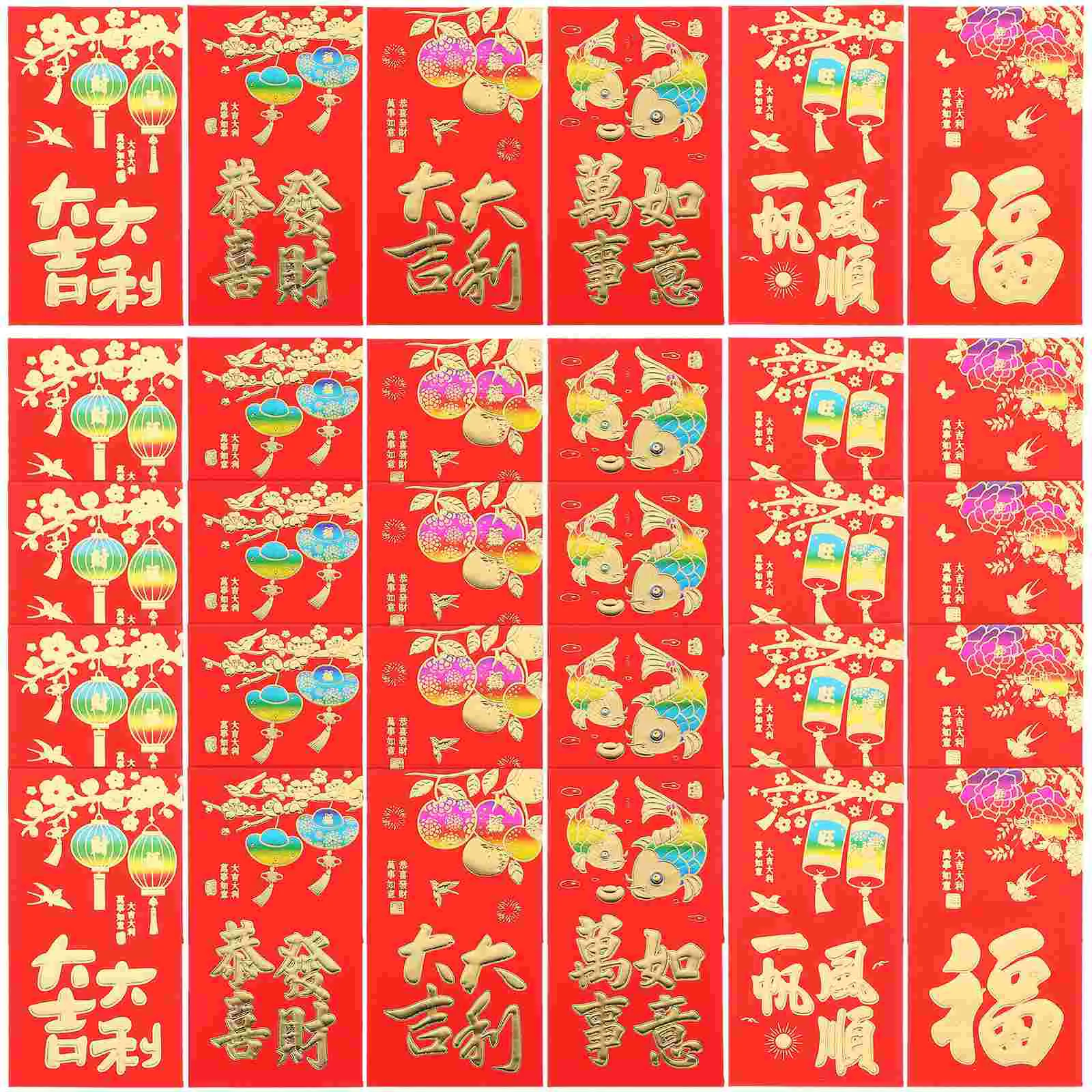 

30 Pcs Red Envelope Long Bag Cartoon Wallet Chinese New Year Envelopes Paper Traditional Pocket