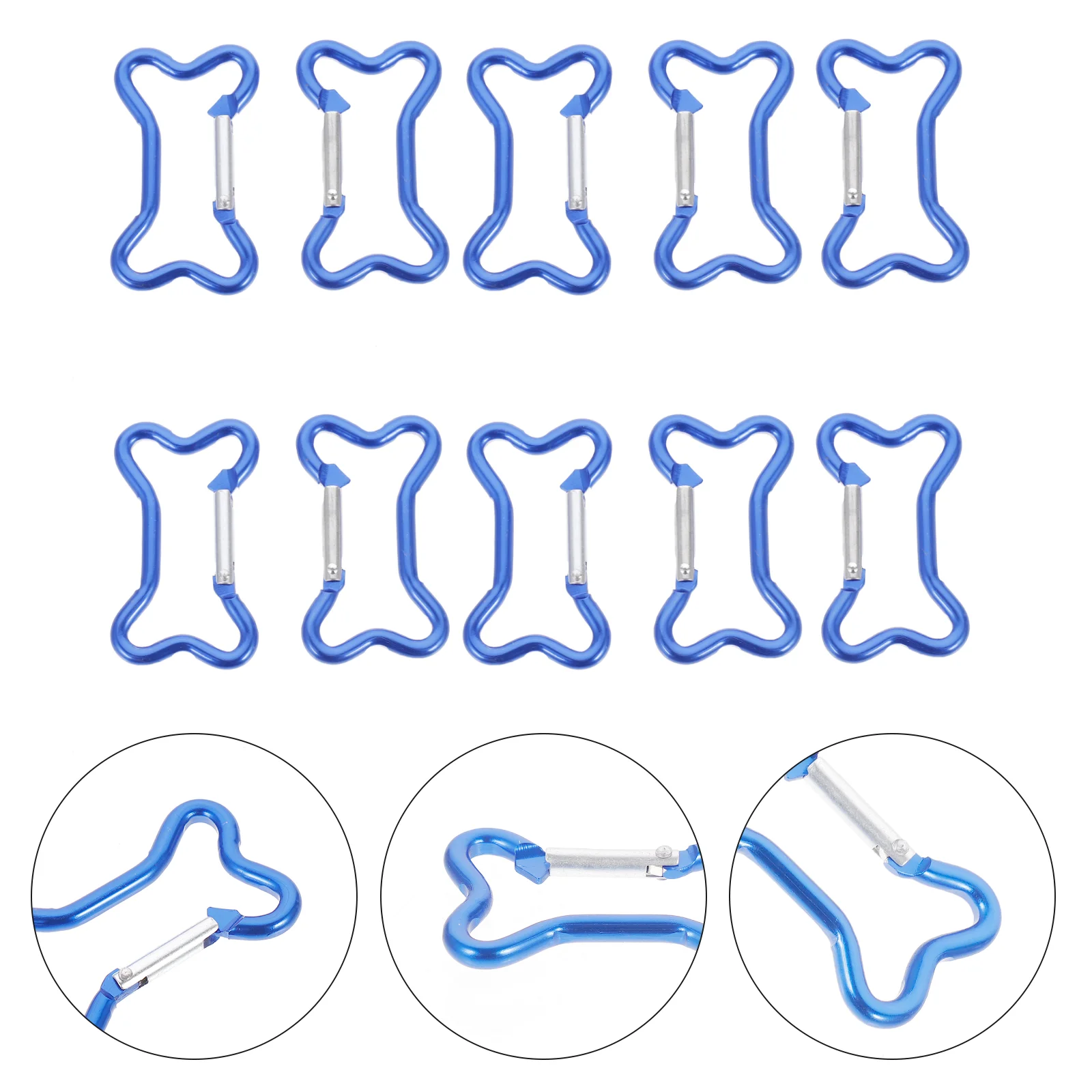 

10pcs Carabiners Bone Shape Aluminum Alloy Backpack Multi-function Mountaineering Buckle for Outdoor