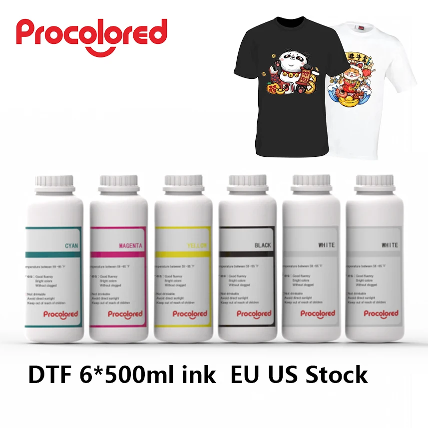 Procolored DTF Ink 100ML/ 500ML/1000ML 5 color /Set  For Direct To Film Printer DTF Transfer Printer