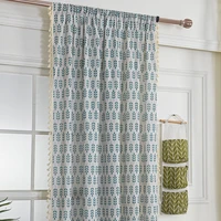 green wheat ear print window curtain with tassel valance for the luxury living room easy drape curtains for living room
