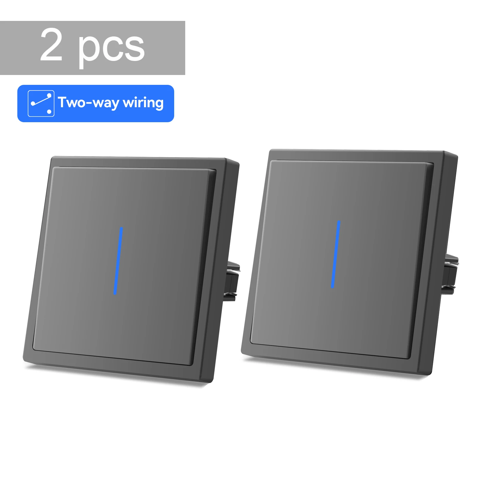 BSEED 1/2Gang механические выключатели света со светодиодным индикатором для лестниц, прихожей, коридора, 10А, пластиковый каркас, белый/черный/серый