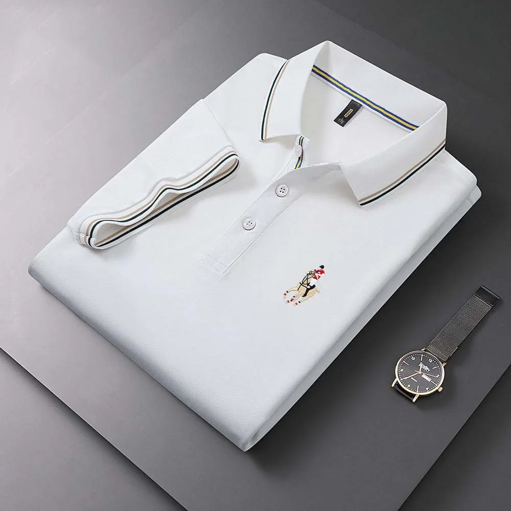New Embroidered Polo Shirt Men's Summer Leisure Business Polo Collar Short Sleeve T-shirt Golf Sports Polo Shirt Top