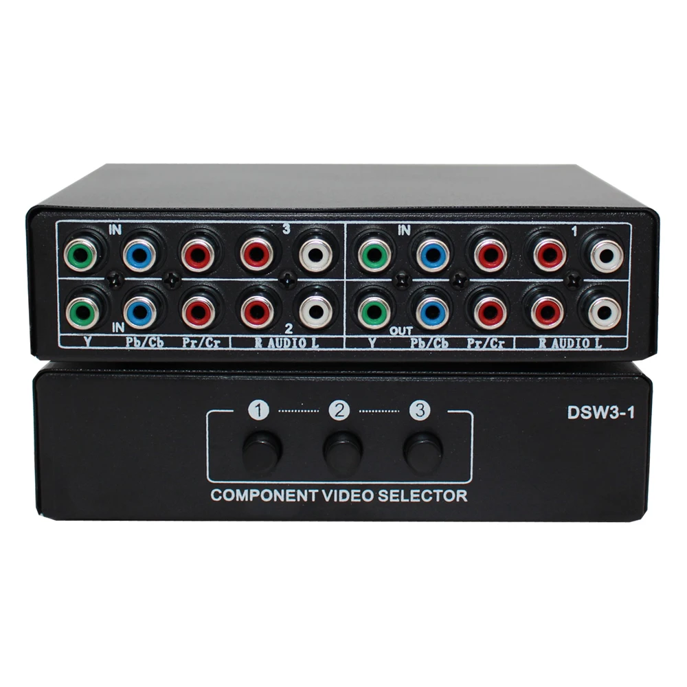 5 RCA 3 Way Ypbpr RGB Component Switch Selector AV Switcher