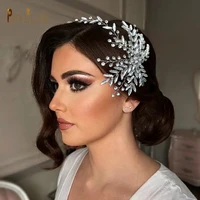 a458 handmade bridal headband silver crystal hairband wedding hair accessories female diamond headdress bride hair ornaments