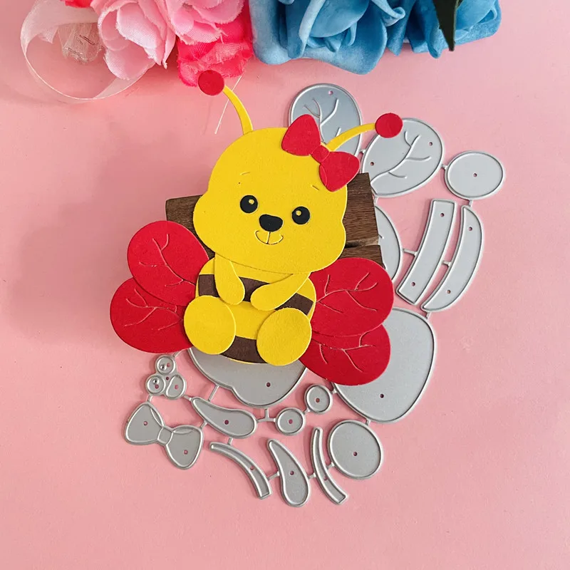 Милое насекомое, металлические высекальные штампы, «сделай сам», скрапбукинг, бумажные карты, тиснение, рукоделие, высечка, ручная работа