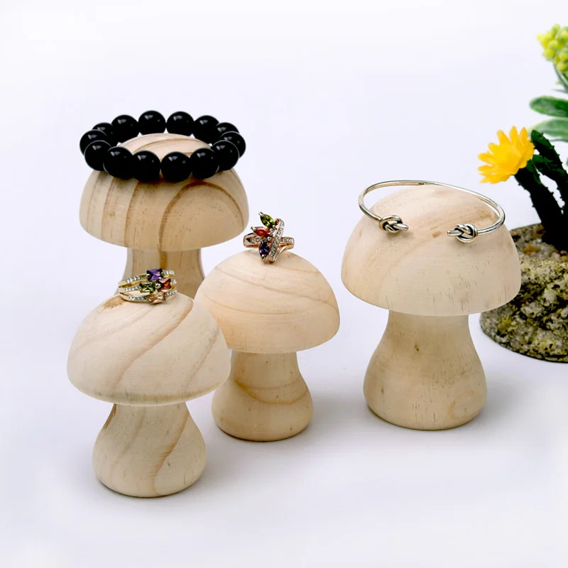 

Jewelry Shelf Display Rack Natural Wood Bangle Bracelet Holder Organizer Stand Jewelry Packaging & Display Tool