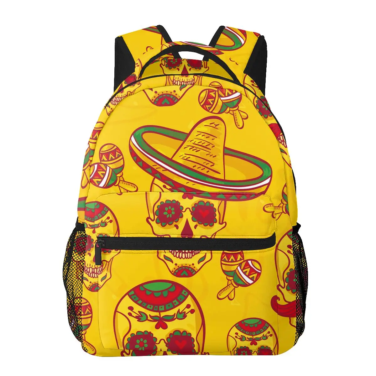 

2023 Women Shoulder Bag Skull And Sombrero Day Of The Dead Fashion School Bag For Teenage Girl Backpacks Travel Bag